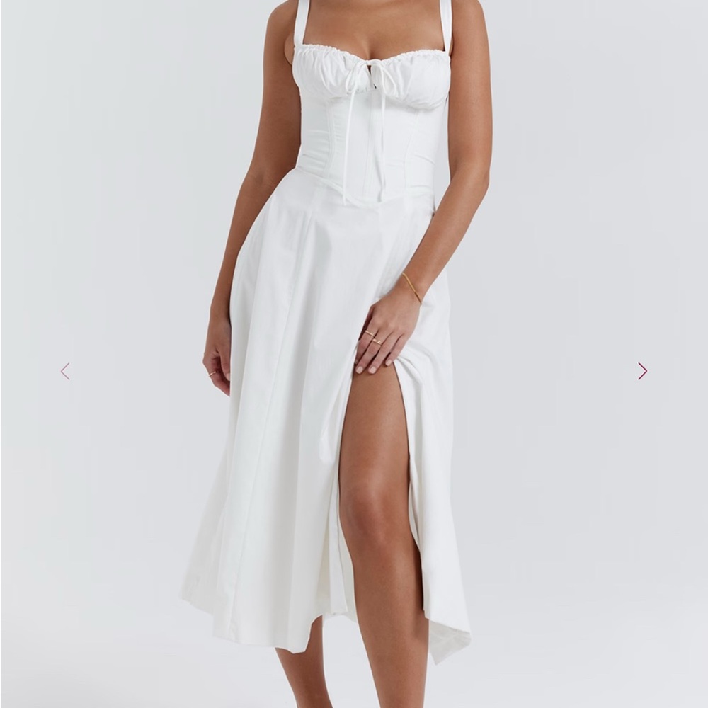 House of CB Carmen White Corset Midi Dress XS